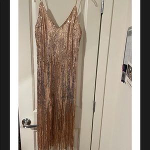 Rose gold sequin dress